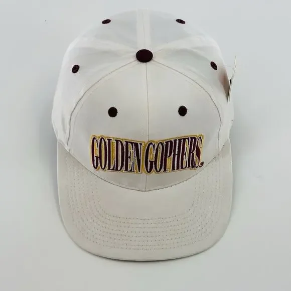 Vintage Minnesota Gophers Hat Cap SnapBack Mn White NCAA College Hockey - Picture 2 of 7